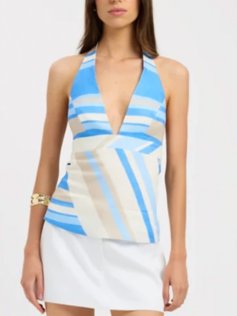 Kookai Meadow Blue and White Top
